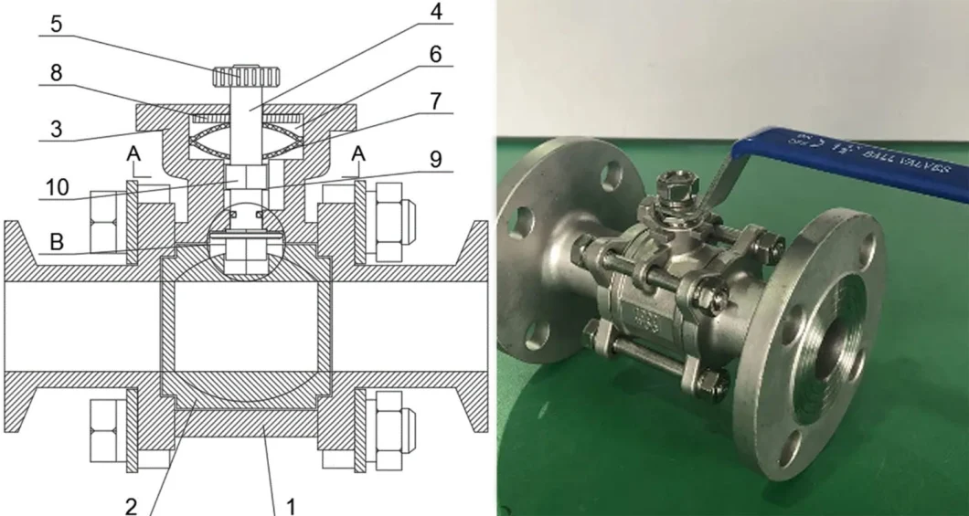 Factory Material Stainless Steel Flange High Way Ball Valve with Handle Lever